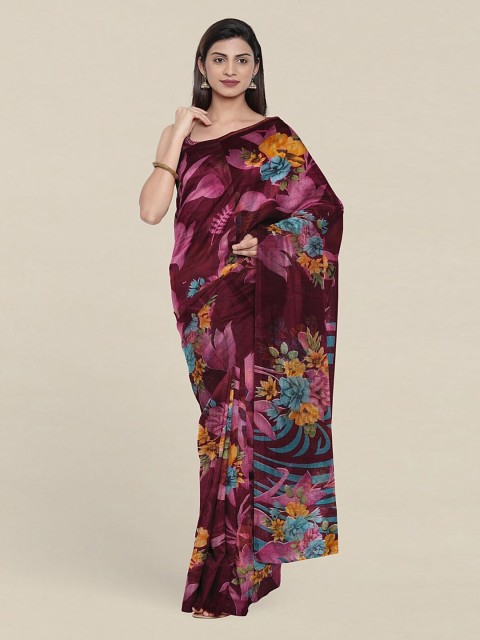 

Pothys Purple & Yellow Floral Saree