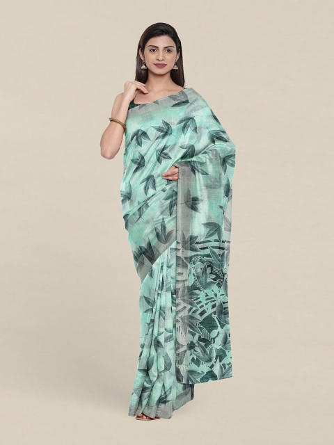 

Pothys Blue & Grey Floral Saree