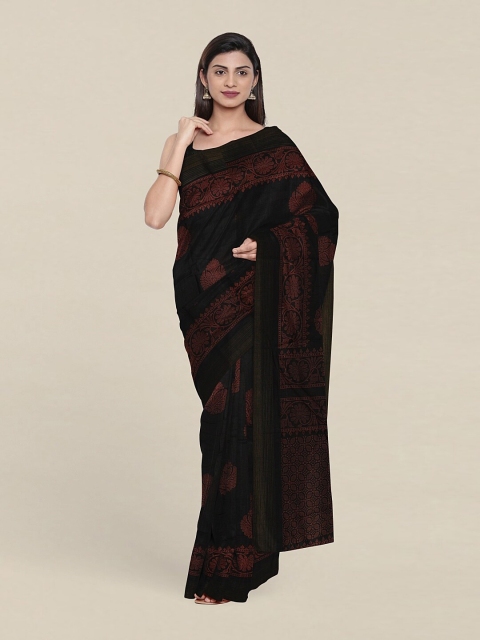 

Pothys Black & Brown Floral Zari Saree
