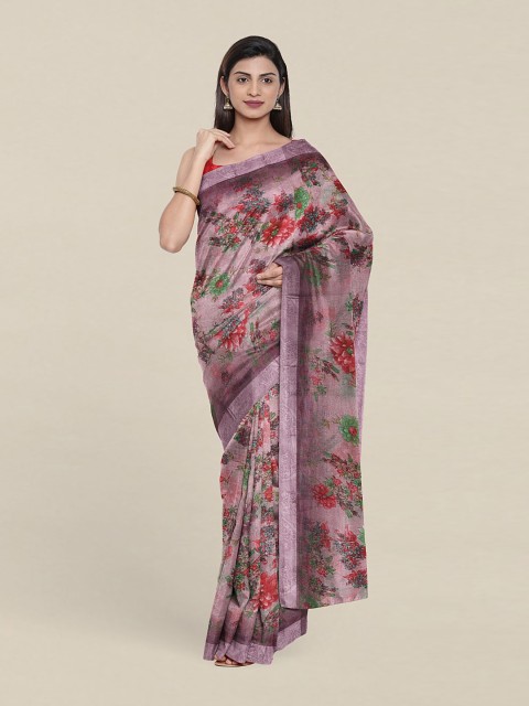 

Pothys Lavender & Red Floral Saree