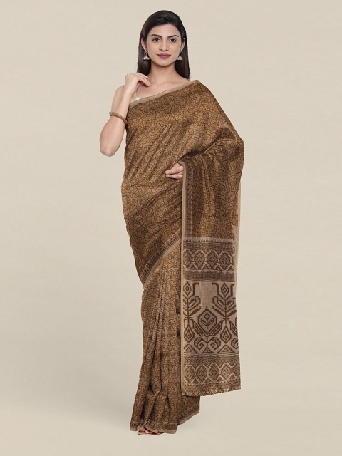 

Pothys Brown Floral Zari Saree
