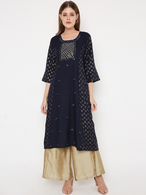 

Peppertree Women Blue Printed Ethnic Dress
