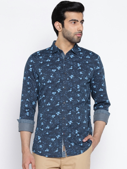 

Being Human Clothing Men Navy Slim Fit Printed Casual Shirt, Navy blue