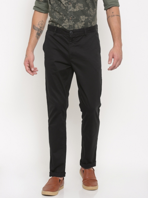 

Being Human Clothing Men Black Regular Fit Solid Chinos