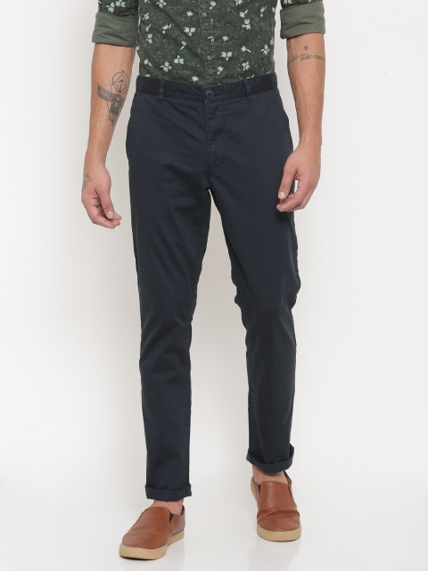 

Being Human Clothing Men Navy Regular Fit Solid Chinos, Navy blue