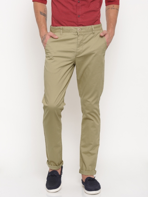 

Being Human Clothing Men Khaki Regular Fit Solid Chinos