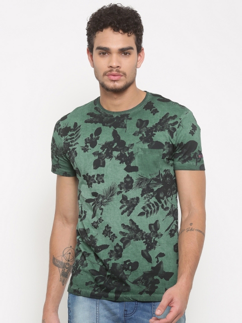 

Being Human Men Green Printed Round Neck T-shirt