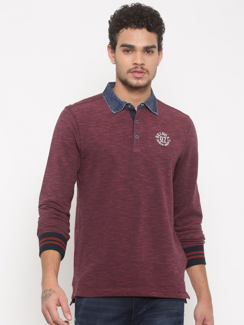 

Being Human Men Maroon Solid Polo T-shirt