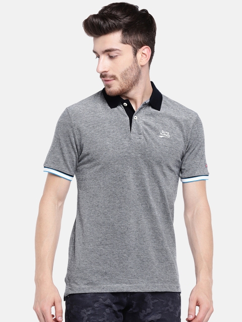 

Being Human Clothing Men Grey Solid Polo T-shirt
