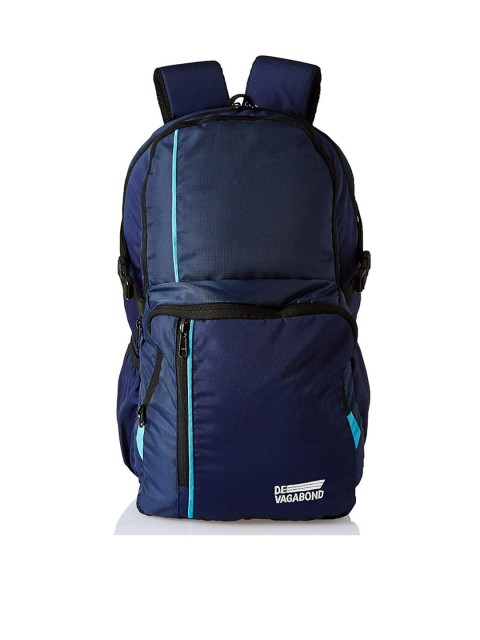 

DEVAGABOND Unisex Blue & Black Backpack
