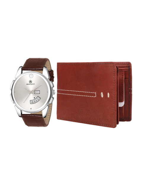 

MARKQUES Men Brown Solid Leather Accessory Gift Set STV-770907 VIN-03