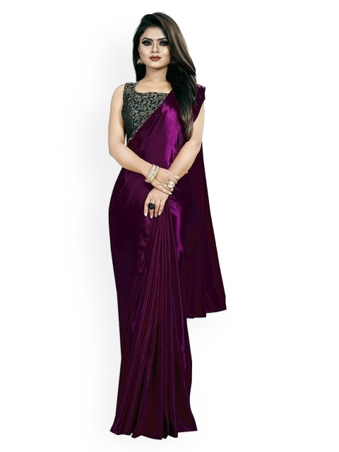 

CLOMITA Purple Satin Saree
