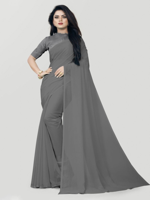 

CLOMITA Grey Georgette Saree