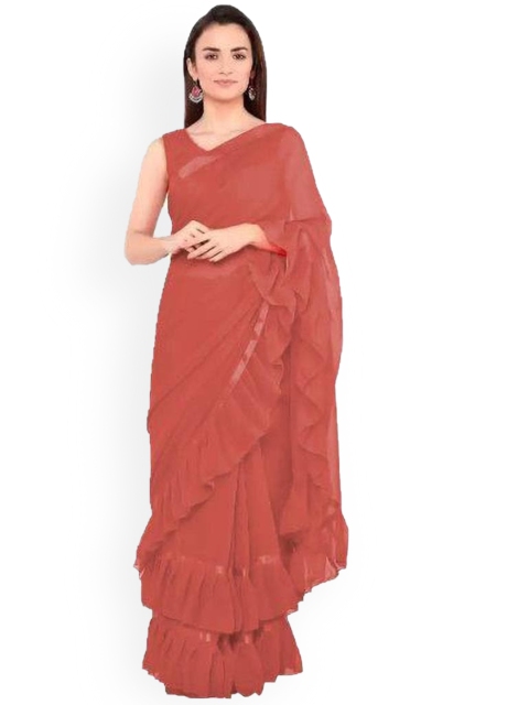 

CLOMITA Red Ruffles Saree