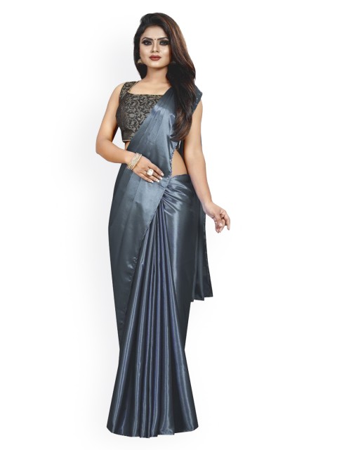 

CLOMITA Women Grey Satin Saree