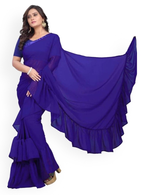 

CLOMITA Blue Pure Georgette Saree