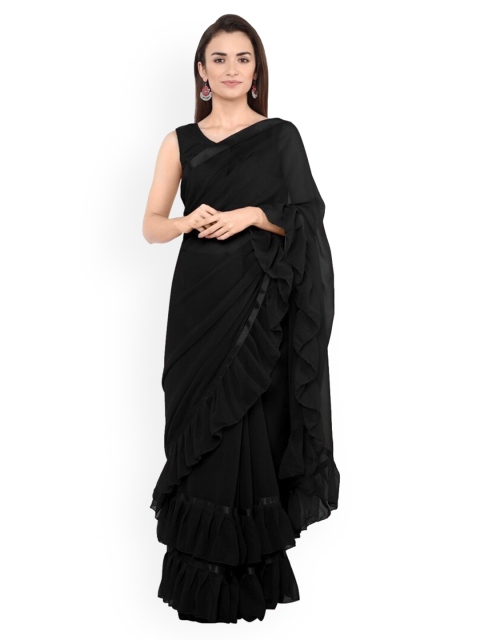 

CLOMITA Black Pure Georgette Saree