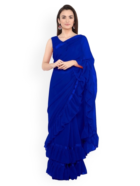 

CLOMITA Blue Pure Georgette Saree
