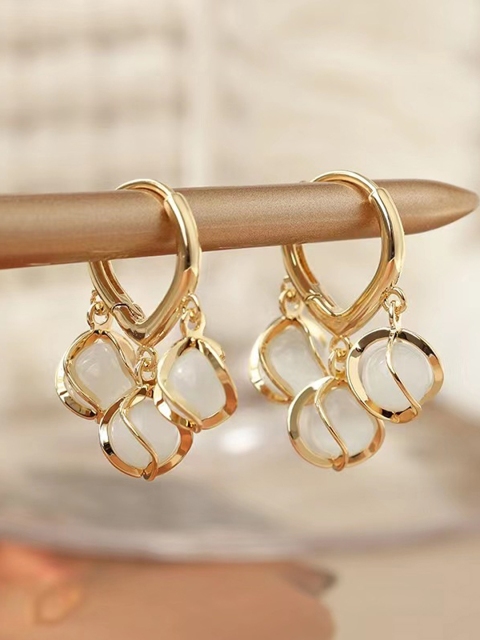 

Vembley Gold-Toned Contemporary Drop Earrings