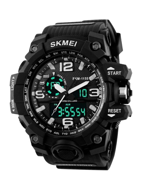 

Skmei Men Black Analogue & Digital Watch 1155BLK