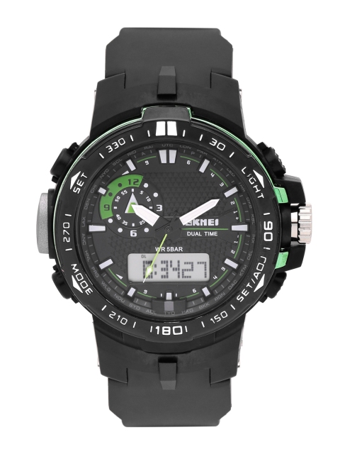 

Skmei Men Black Analogue & Digital Watch 1081-GR