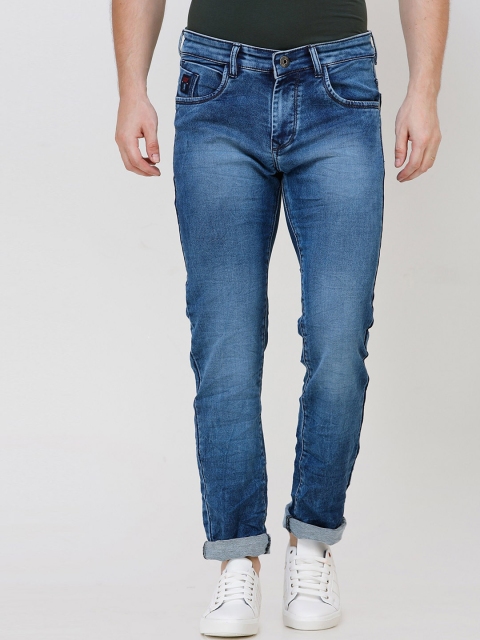 

COLVYNHARRIS JEANS Men Blue Straight Fit Heavy Fade Jeans
