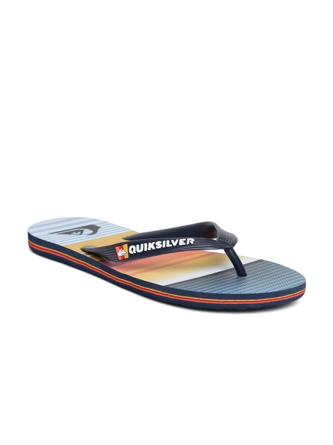 

Quicksilver Men Blue & Orange Striped Flip-Flops