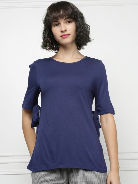 

all about you Women Navy Solid Top, Navy blue
