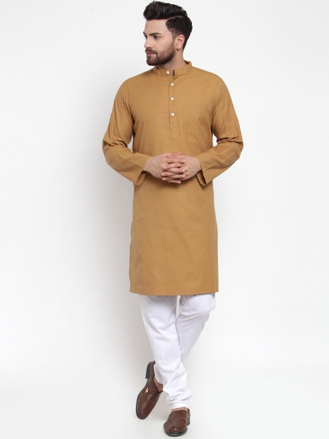 

NEUDIS Men Brown Thread Work Handloom Kurta