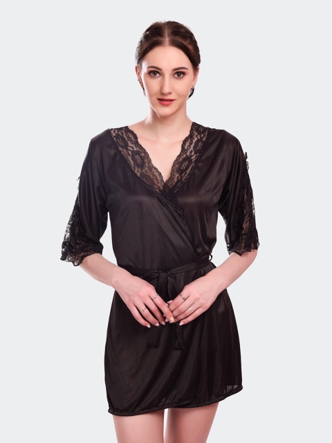 

Fleurt Women Brown Satin Baby Doll