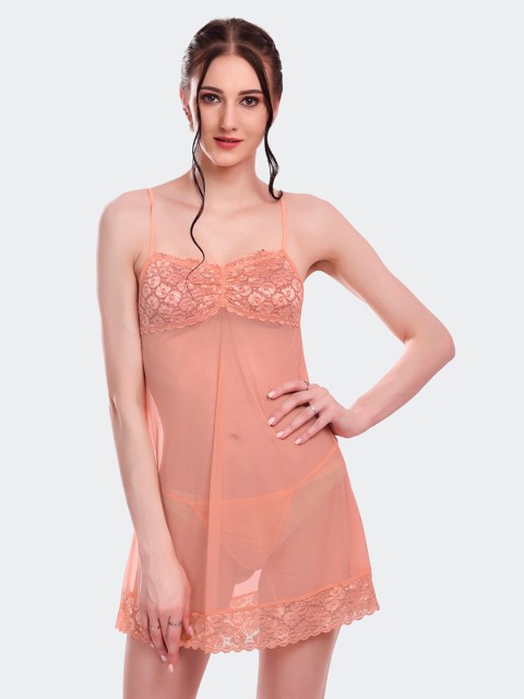 

Fleurt Women Peach-Coloured Baby Doll