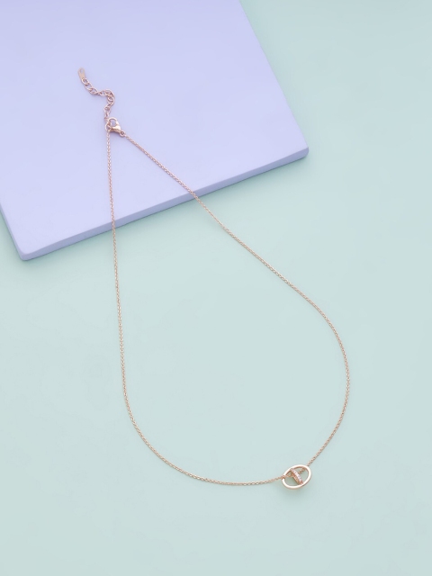 

Kushal's Fashion Jewellery Women Rose Gold & White Copper Rose Gold-Plated Chain