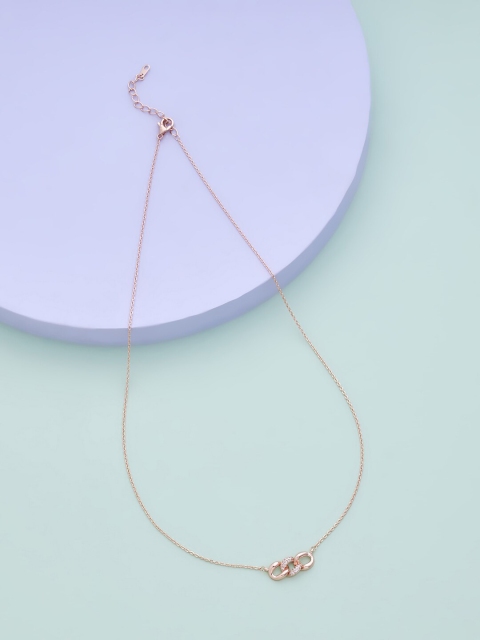 

Kushal's Fashion Jewellery Women Rose Gold & White Copper Rose Gold-Plated Chain