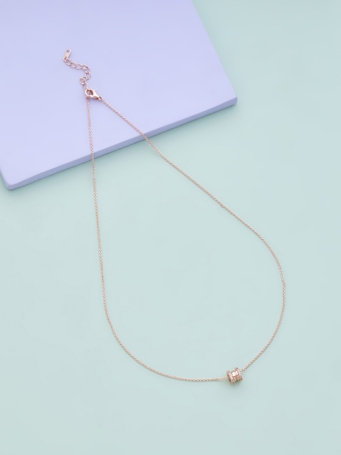 

Kushal's Fashion Jewellery Women Gold-Toned & White Copper Rose Gold-Plated Necklace