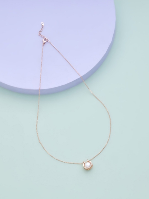

Kushal's Fashion Jewellery Women White Copper Rose Gold-Plated Necklace