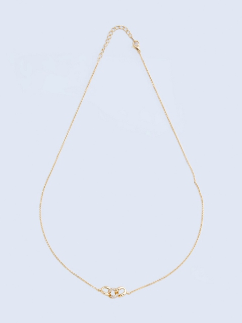 

Kushal's Fashion Jewellery Women Gold-Toned & White Copper Gold-Plated Enamelled Chain