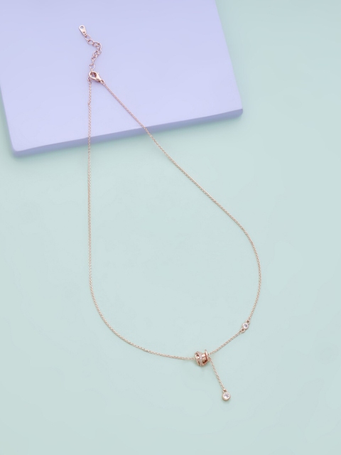 

Kushal's Fashion Jewellery Women Rose Gold & White Copper Rose Gold-Plated Chain