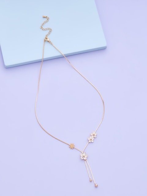 

Kushal's Fashion Jewellery Women Gold-Toned & White Copper Gold-Plated Chain