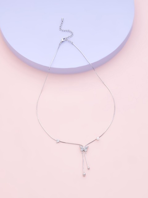 

Kushal's Fashion Jewellery Silver-Toned & White Copper Rhodium-Plated Chain