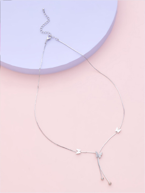 

Kushal's Fashion Jewellery White Copper Rhodium-Plated Chain