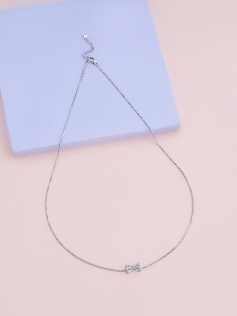 

Kushal's Fashion Jewellery Silver-Toned & White Copper Rhodium-Plated Necklace