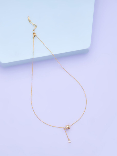 

Kushal's Fashion Jewellery Gold-Toned & White Copper Gold-Plated Chain