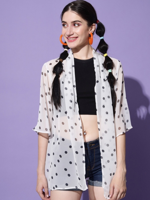 

Trend Arrest Women White & Black Polka Dot Shrug