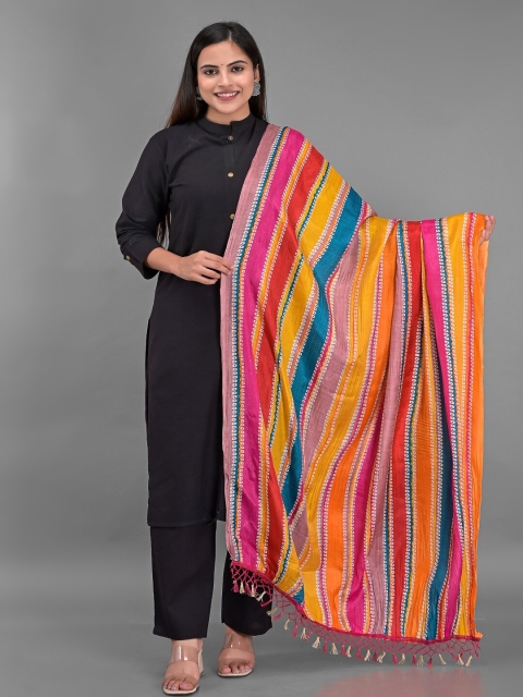 

Apratim Yellow & Red Printed Leheriya Dupatta