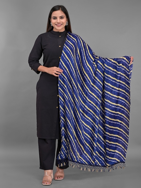 

Apratim Blue & Off White Printed Leheriya Dupatta