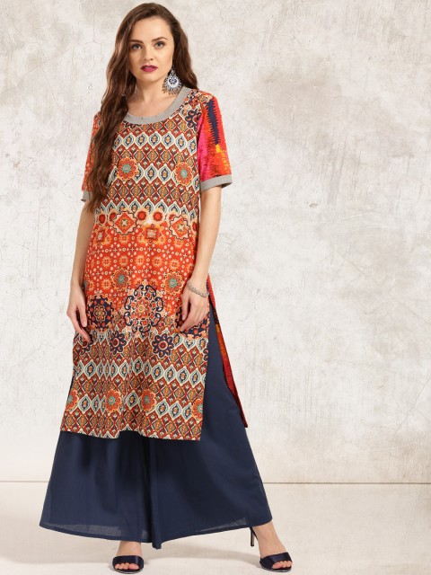 

Anouk Women Multicoloured Printed A-Line Kurta, Multi