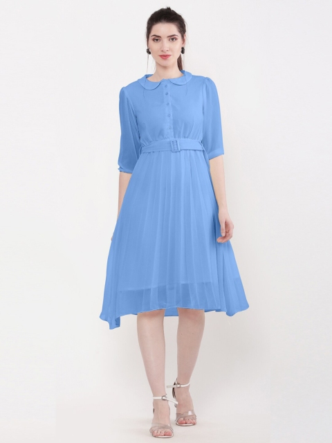 

WinEra Blue Peter Pan Collar Georgette Dress