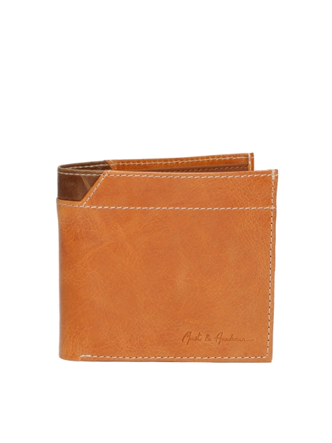 

Mast & Harbour Men Tan Brown Solid Two Fold Wallet