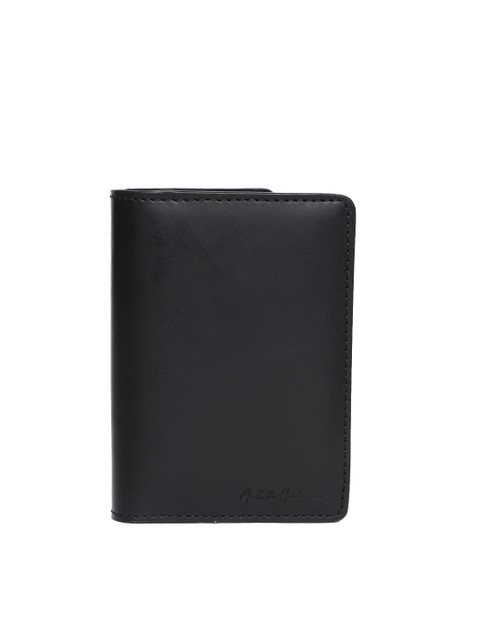 

Mast & Harbour Men Black Solid Passport Holder