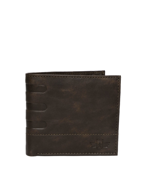 

Roadster Men Brown Textured Two Fold Wallet